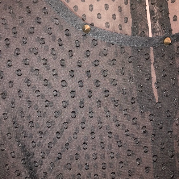 H&M Black Polka Dot Sheer Top - Picture 3 of 5